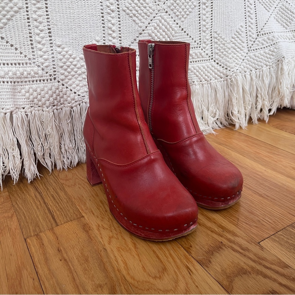 Swedish Hasbeens Red Heeled Boots